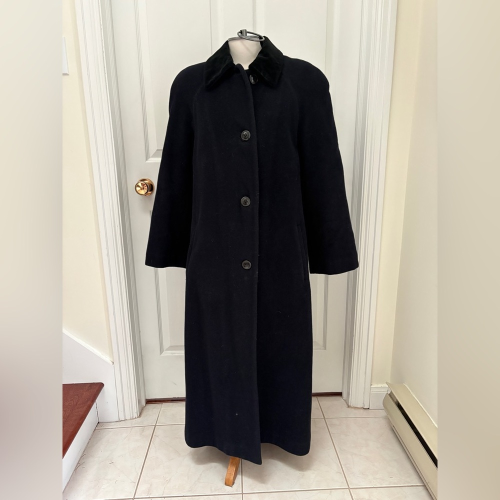 London Fog Vintage Classic Wool Black/Blue Trench Coat